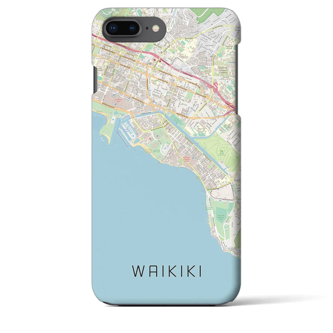 【ワイキキ(アメリカ)】地図柄iPhoneケース(バックカバータイプ)