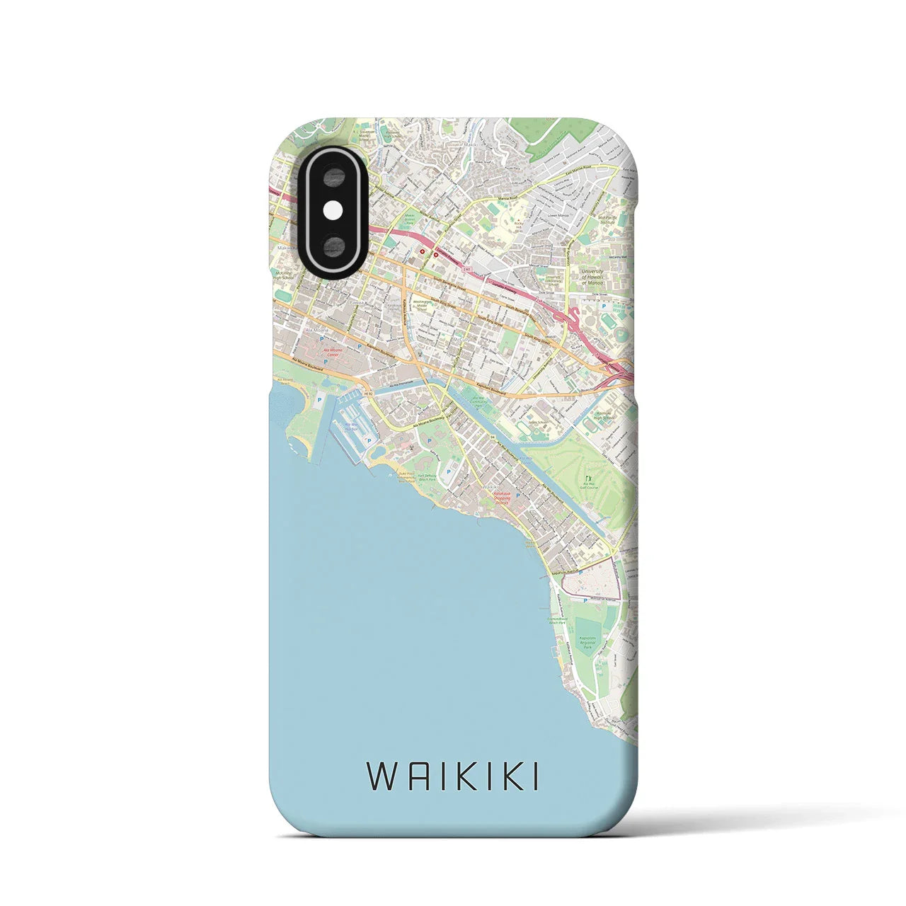 【ワイキキ(アメリカ)】地図柄iPhoneケース(バックカバータイプ)