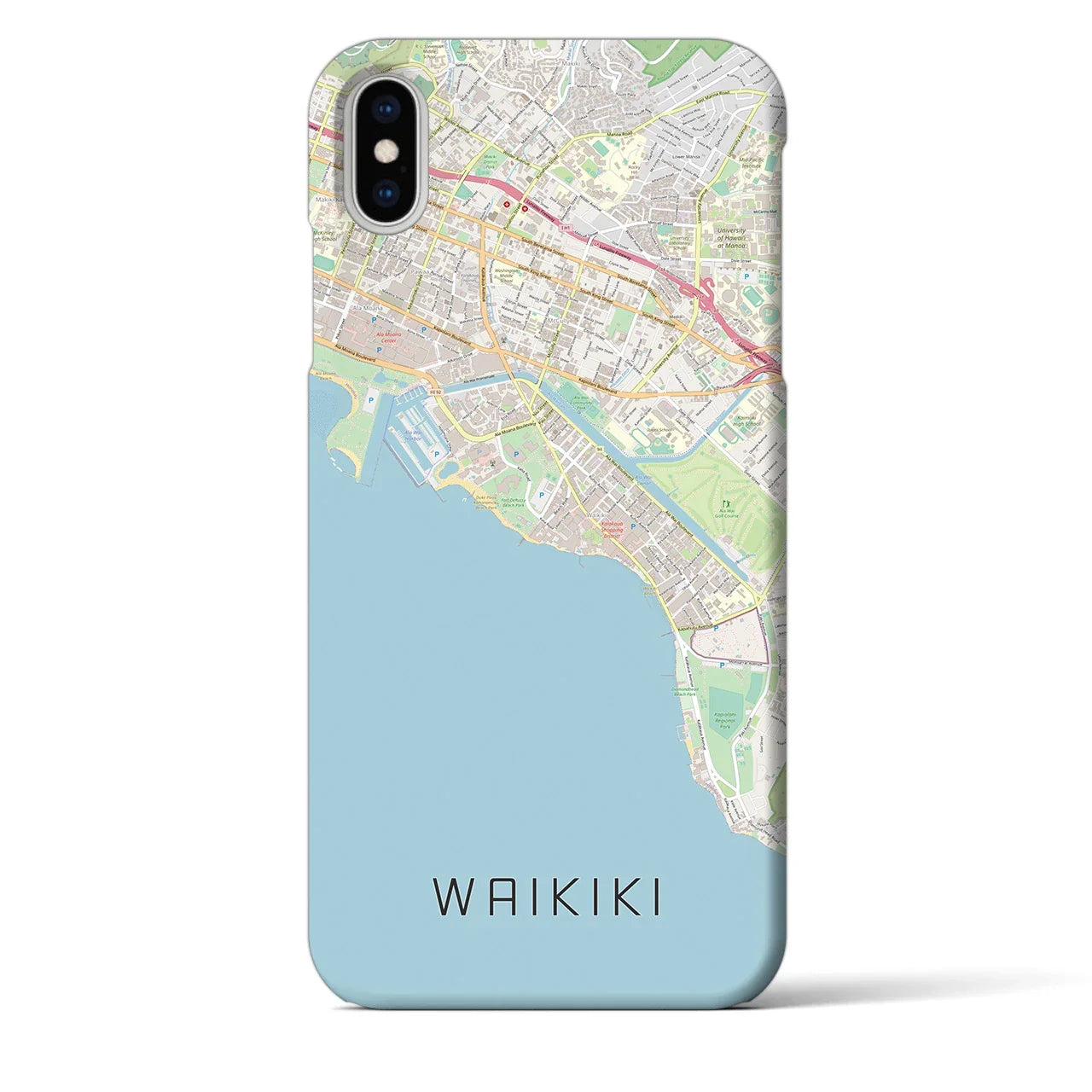 【ワイキキ(アメリカ)】地図柄iPhoneケース(バックカバータイプ)