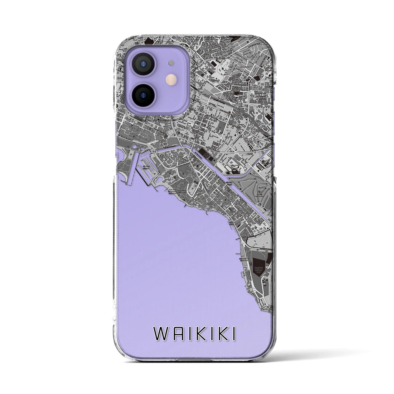 【ワイキキ(アメリカ)】地図柄iPhoneケース(クリアタイプ)