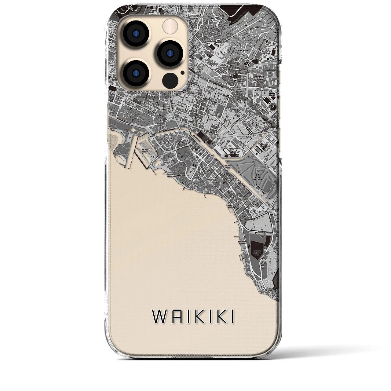 【ワイキキ(アメリカ)】地図柄iPhoneケース(クリアタイプ)