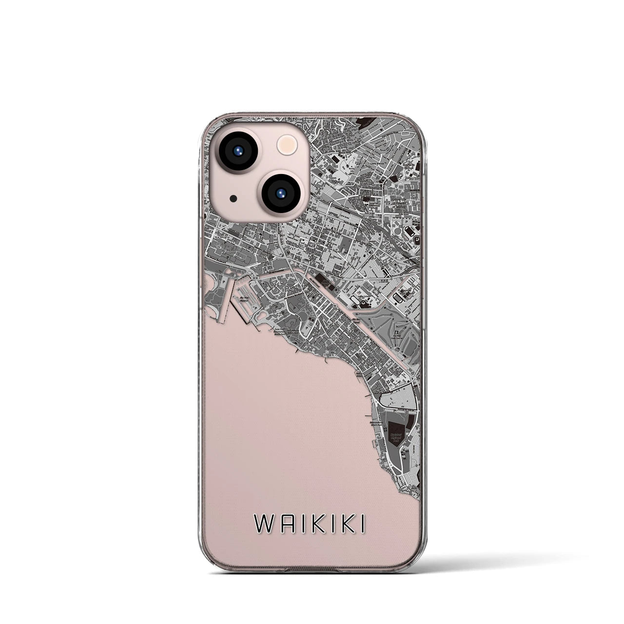 【ワイキキ(アメリカ)】地図柄iPhoneケース(クリアタイプ)