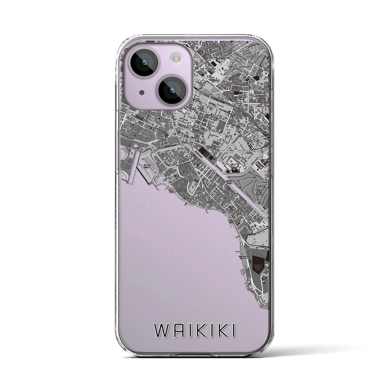【ワイキキ(アメリカ)】地図柄iPhoneケース(クリアタイプ)