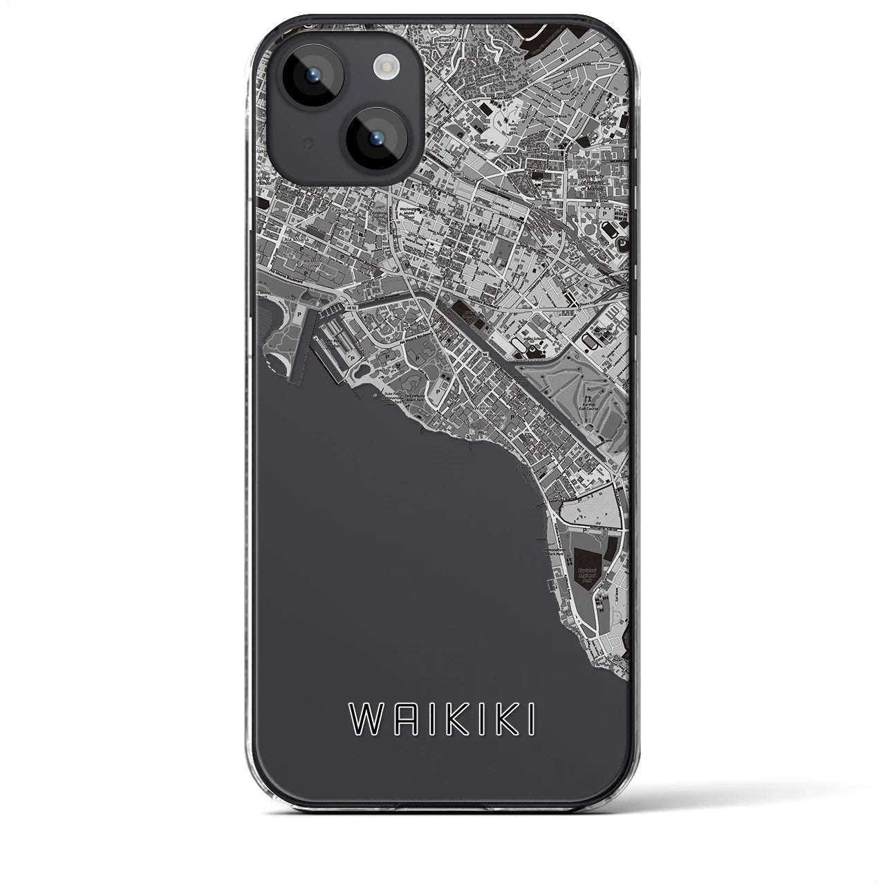 【ワイキキ(アメリカ)】地図柄iPhoneケース(クリアタイプ)