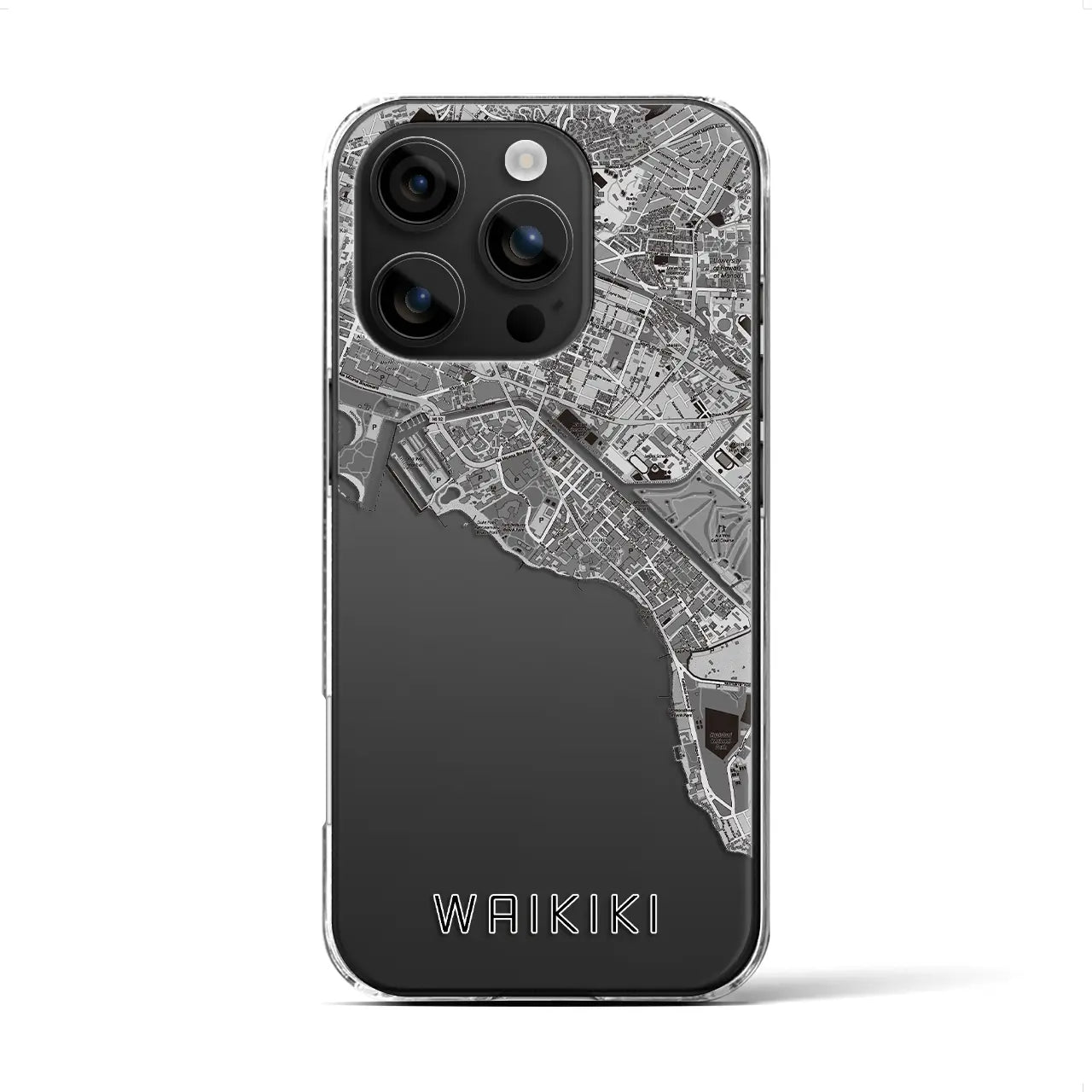 【ワイキキ(アメリカ)】地図柄iPhoneケース(クリアタイプ)