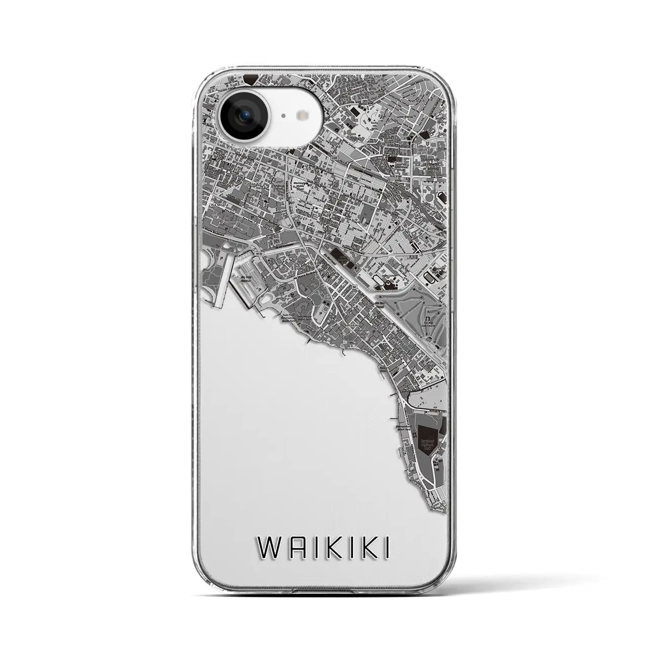 【ワイキキ(アメリカ)】地図柄iPhoneケース(クリアタイプ)