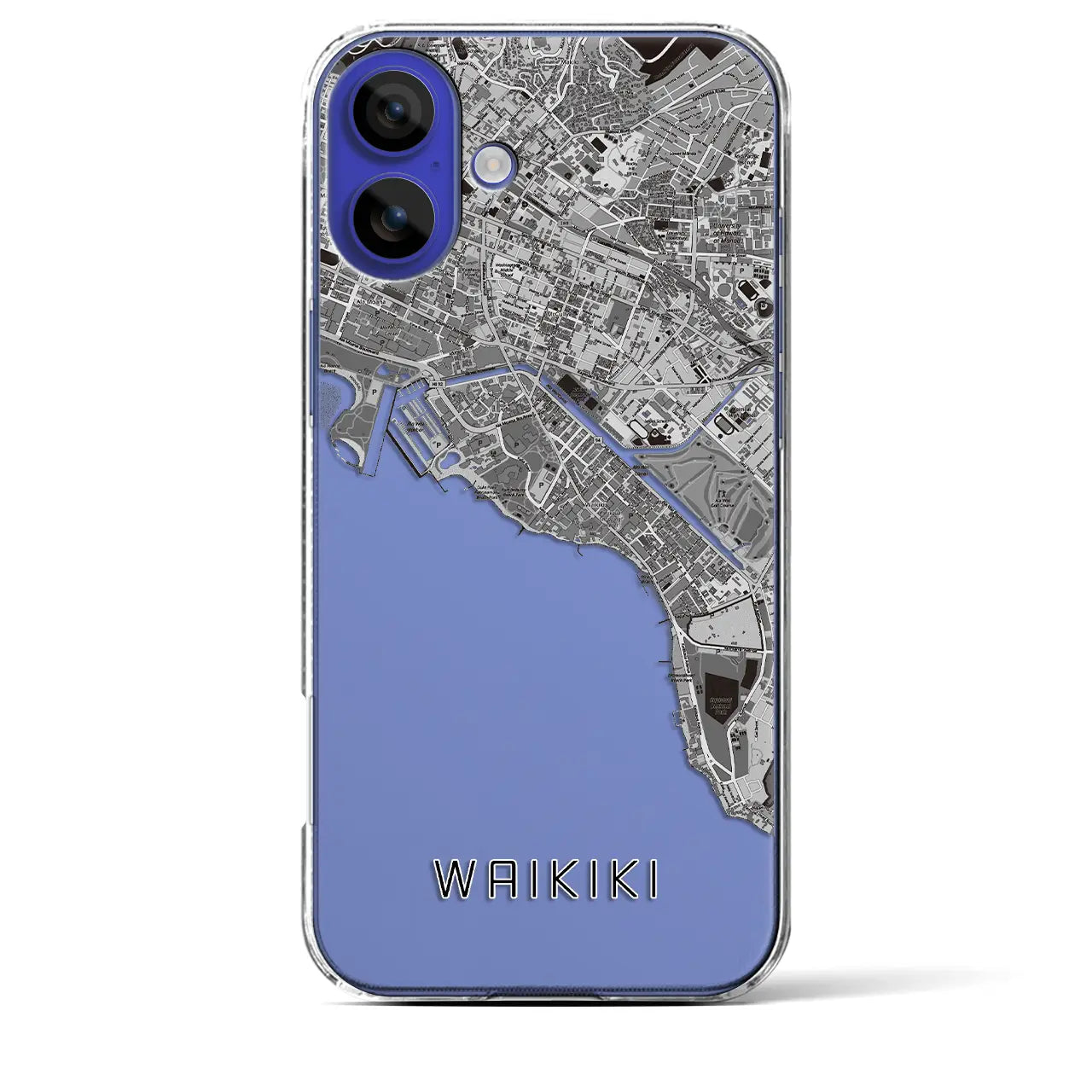 【ワイキキ(アメリカ)】地図柄iPhoneケース(クリアタイプ)