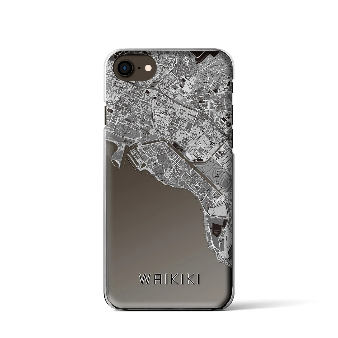 【ワイキキ(アメリカ)】地図柄iPhoneケース(クリアタイプ)