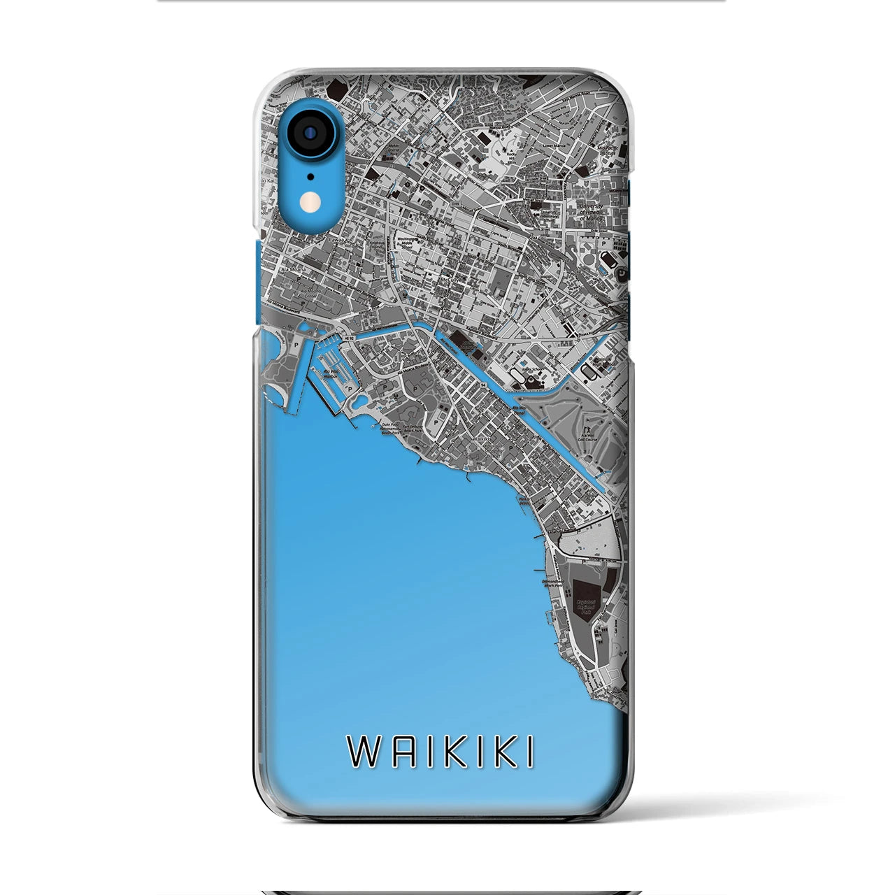 【ワイキキ(アメリカ)】地図柄iPhoneケース(クリアタイプ)