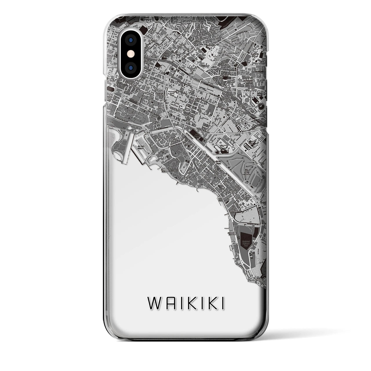【ワイキキ(アメリカ)】地図柄iPhoneケース(クリアタイプ)