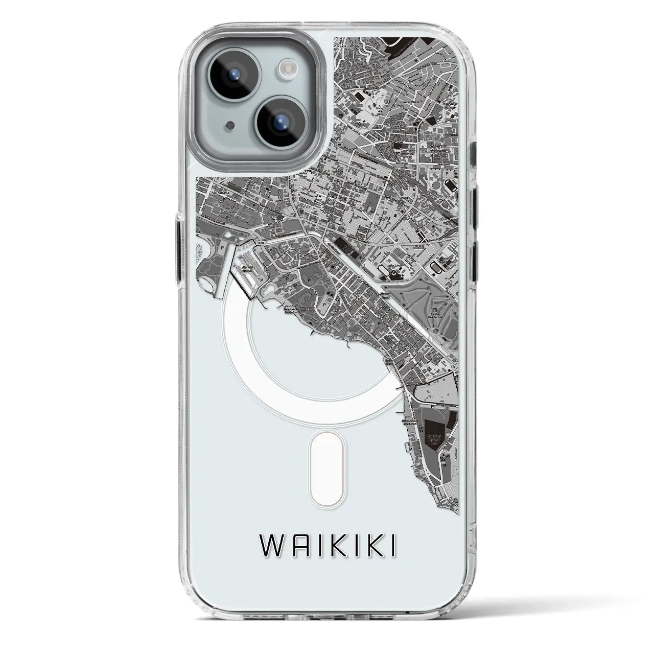 【ワイキキ(アメリカ)】地図柄iPhoneケース(MagSafeタイプ)