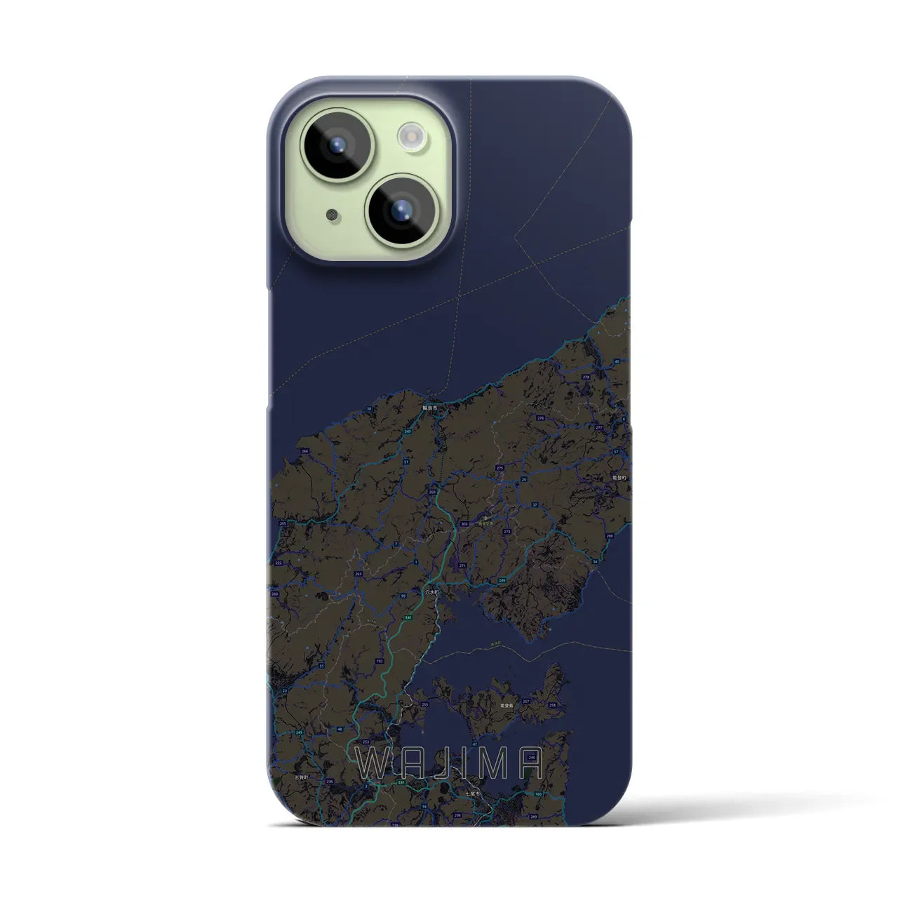 【輪島(石川県)】地図柄iPhoneケース(バックカバータイプ)