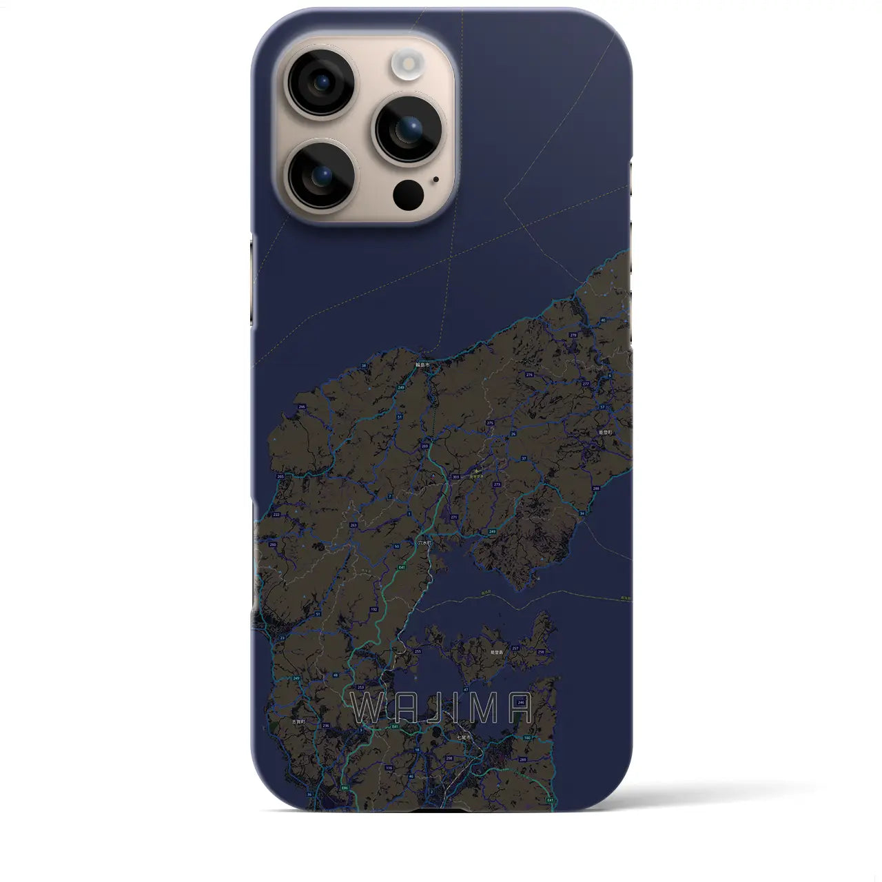 【輪島(石川県)】地図柄iPhoneケース(バックカバータイプ)