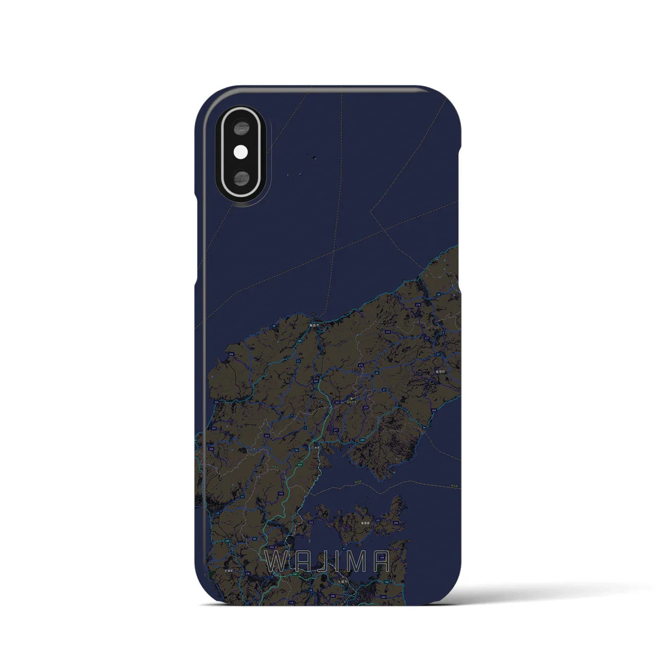 【輪島(石川県)】地図柄iPhoneケース(バックカバータイプ)