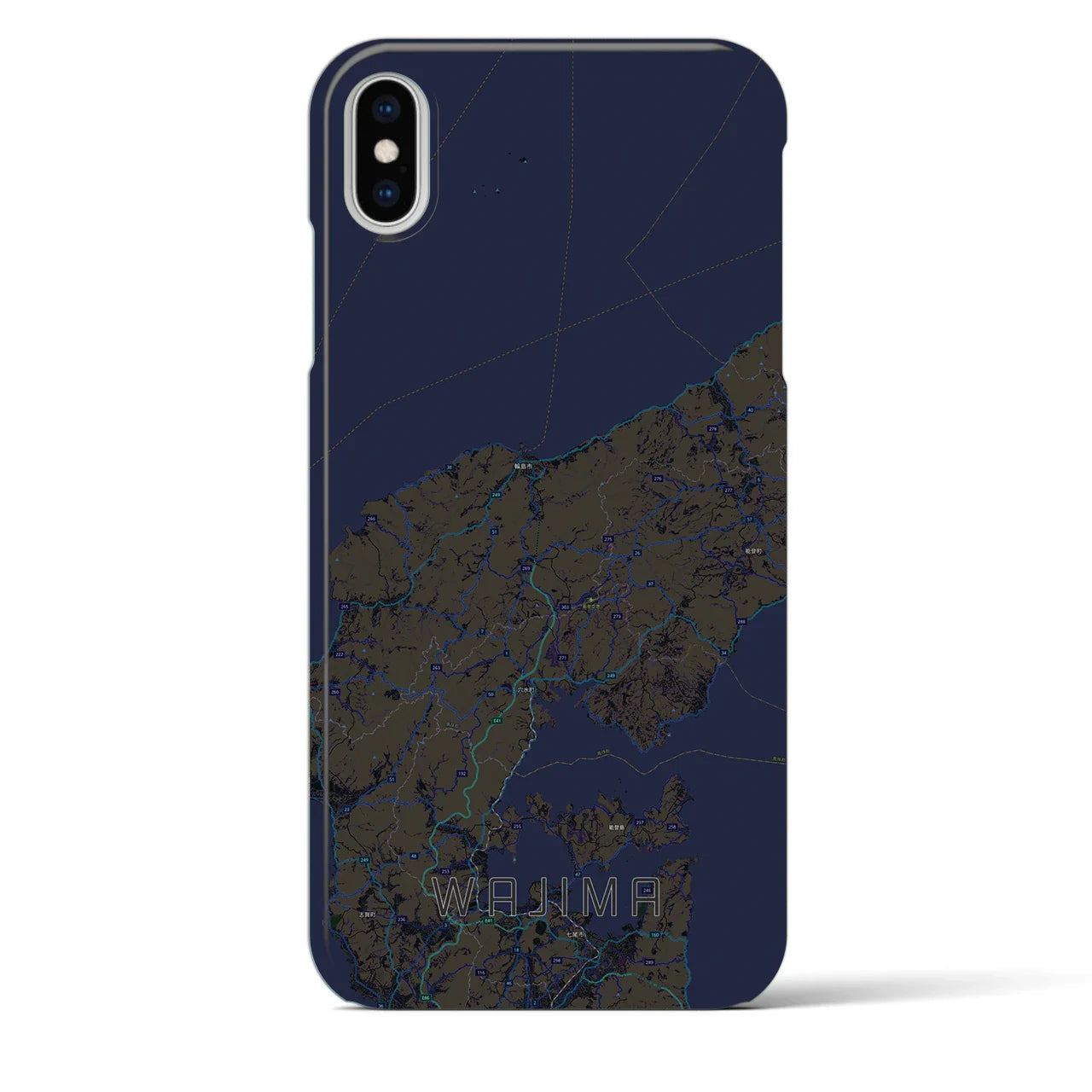【輪島(石川県)】地図柄iPhoneケース(バックカバータイプ)