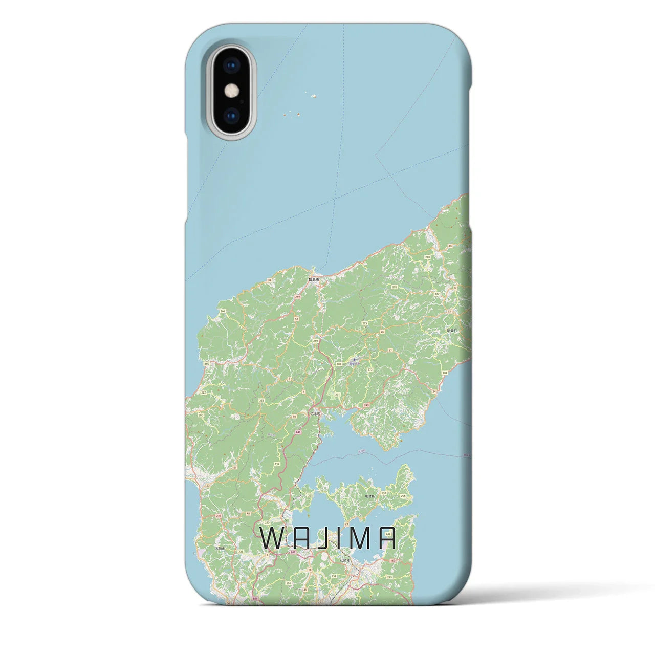 【輪島(石川県)】地図柄iPhoneケース(バックカバータイプ)