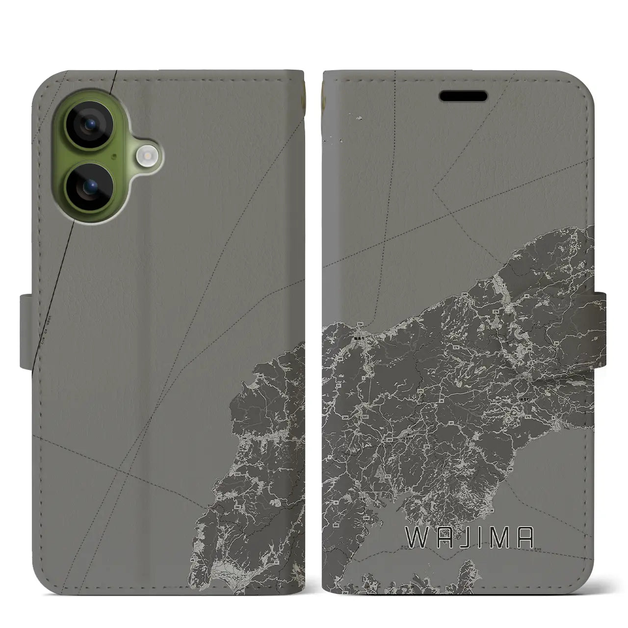 【輪島(石川県)】地図柄iPhoneケース(手帳タイプ)