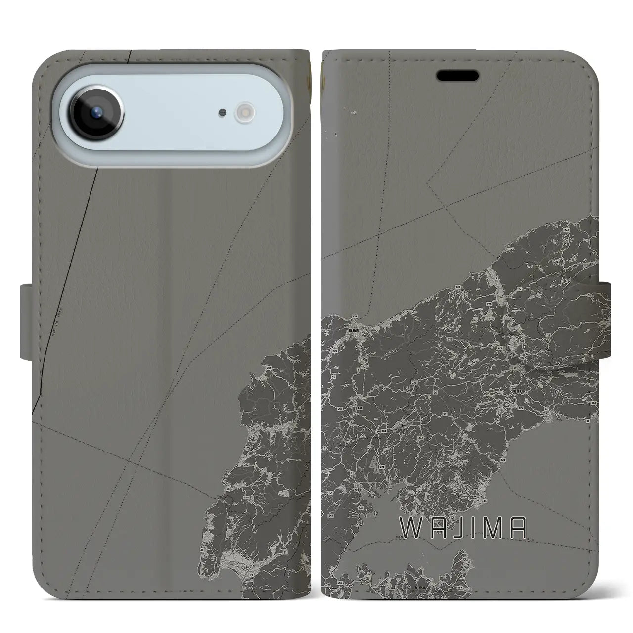 【輪島(石川県)】地図柄iPhoneケース(手帳タイプ)