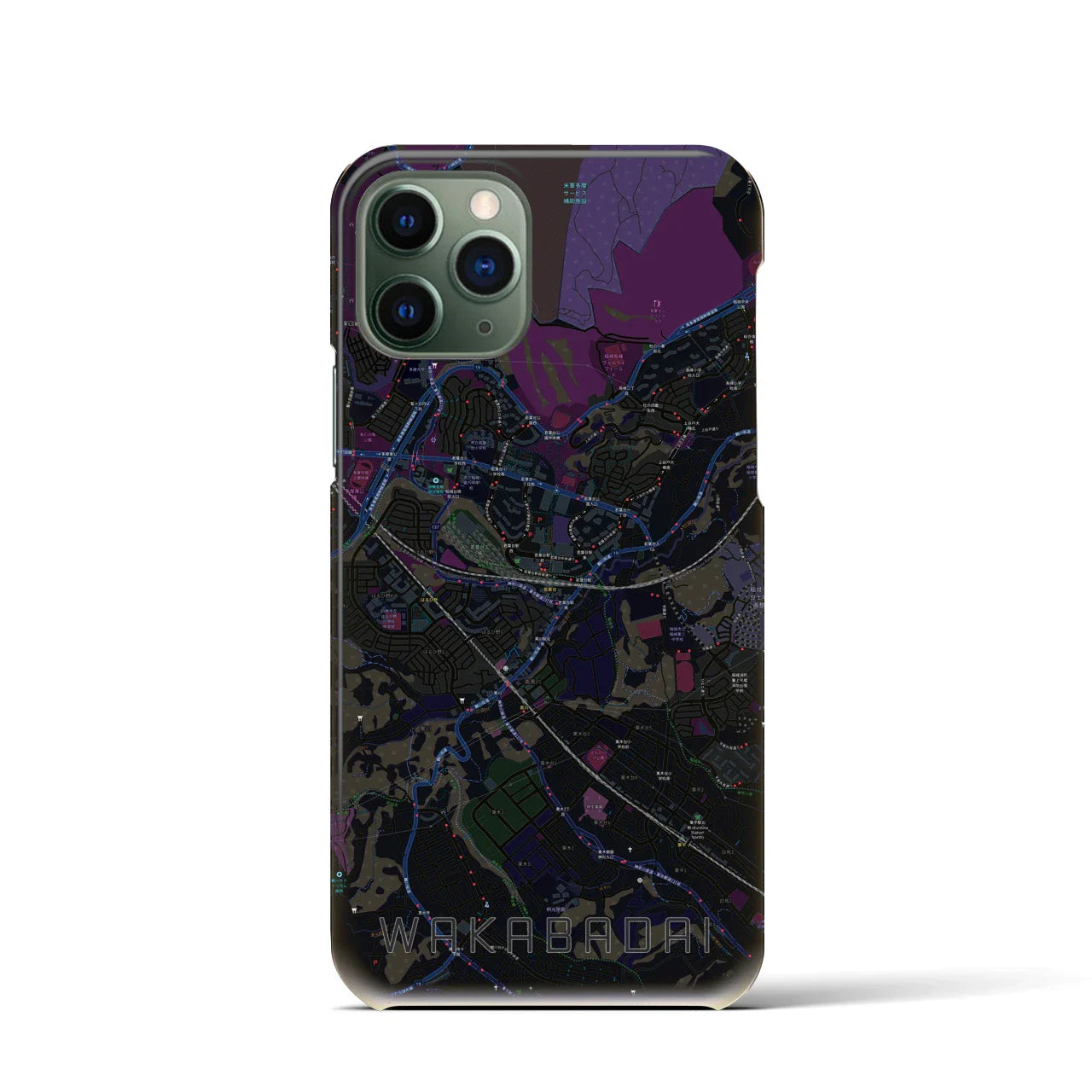 【若葉台(神奈川県)】地図柄iPhoneケース(バックカバータイプ)