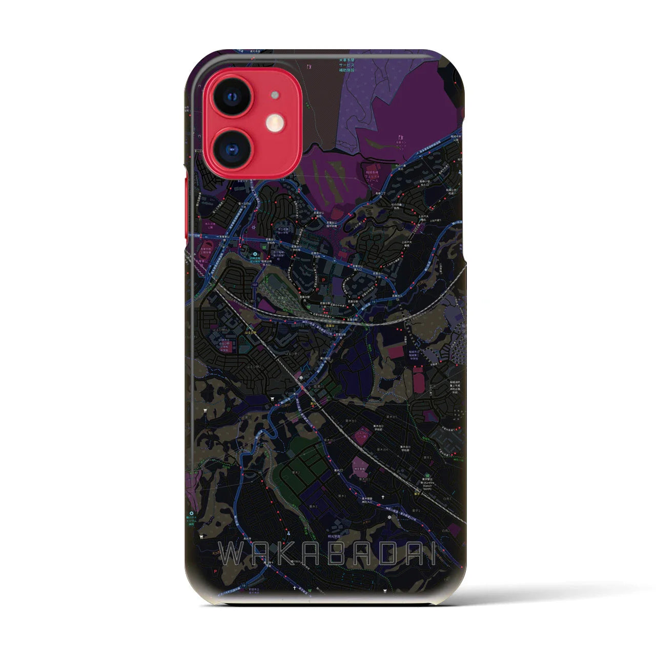 【若葉台(神奈川県)】地図柄iPhoneケース(バックカバータイプ)