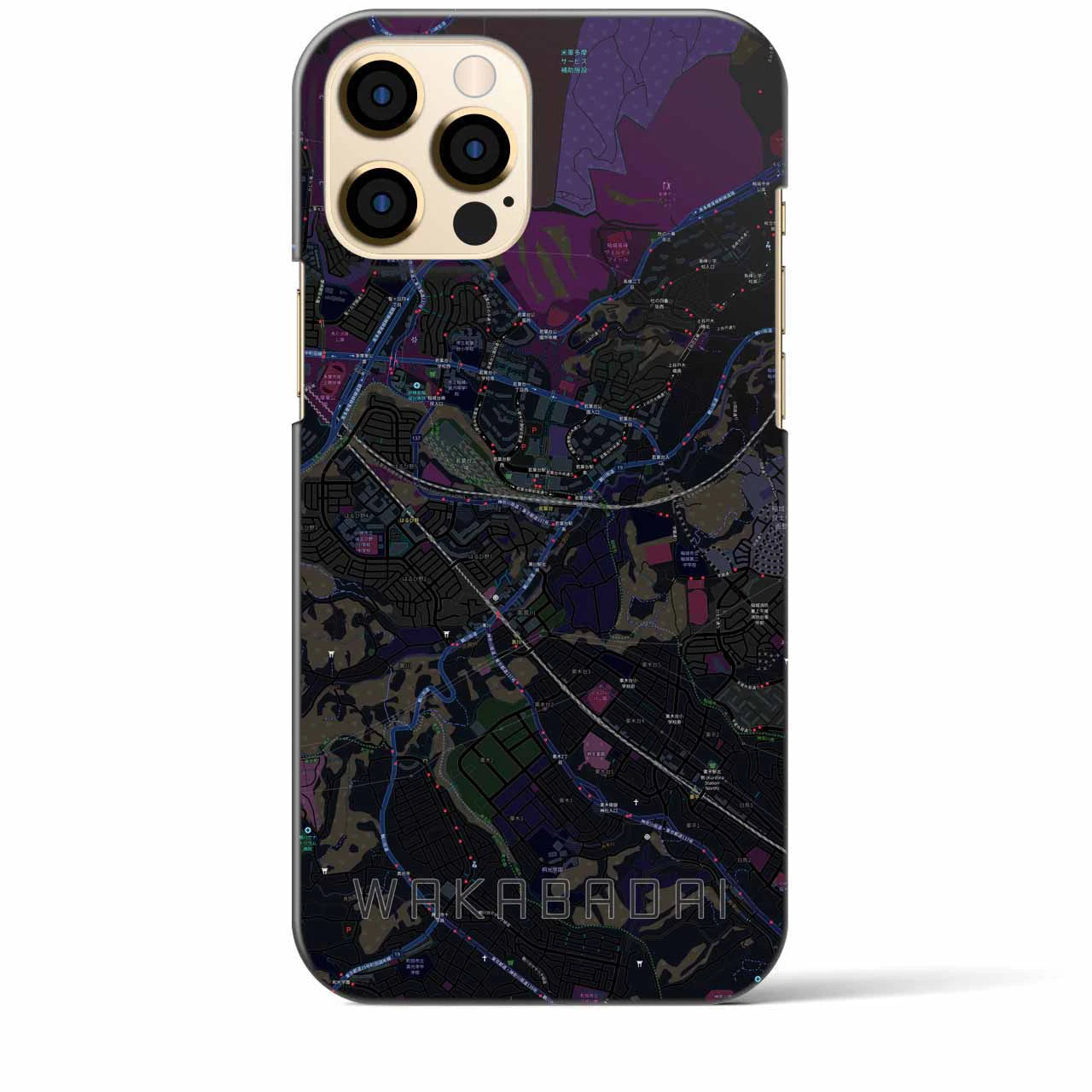 【若葉台(神奈川県)】地図柄iPhoneケース(バックカバータイプ)