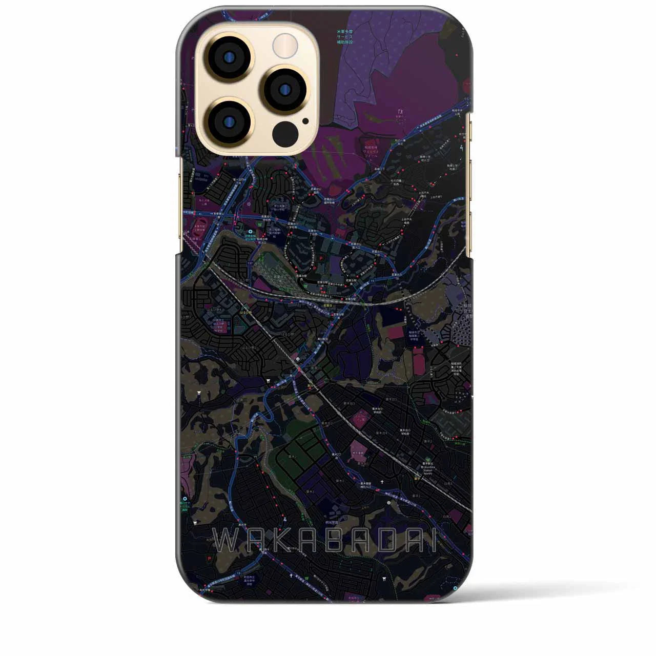【若葉台(神奈川県)】地図柄iPhoneケース(バックカバータイプ)