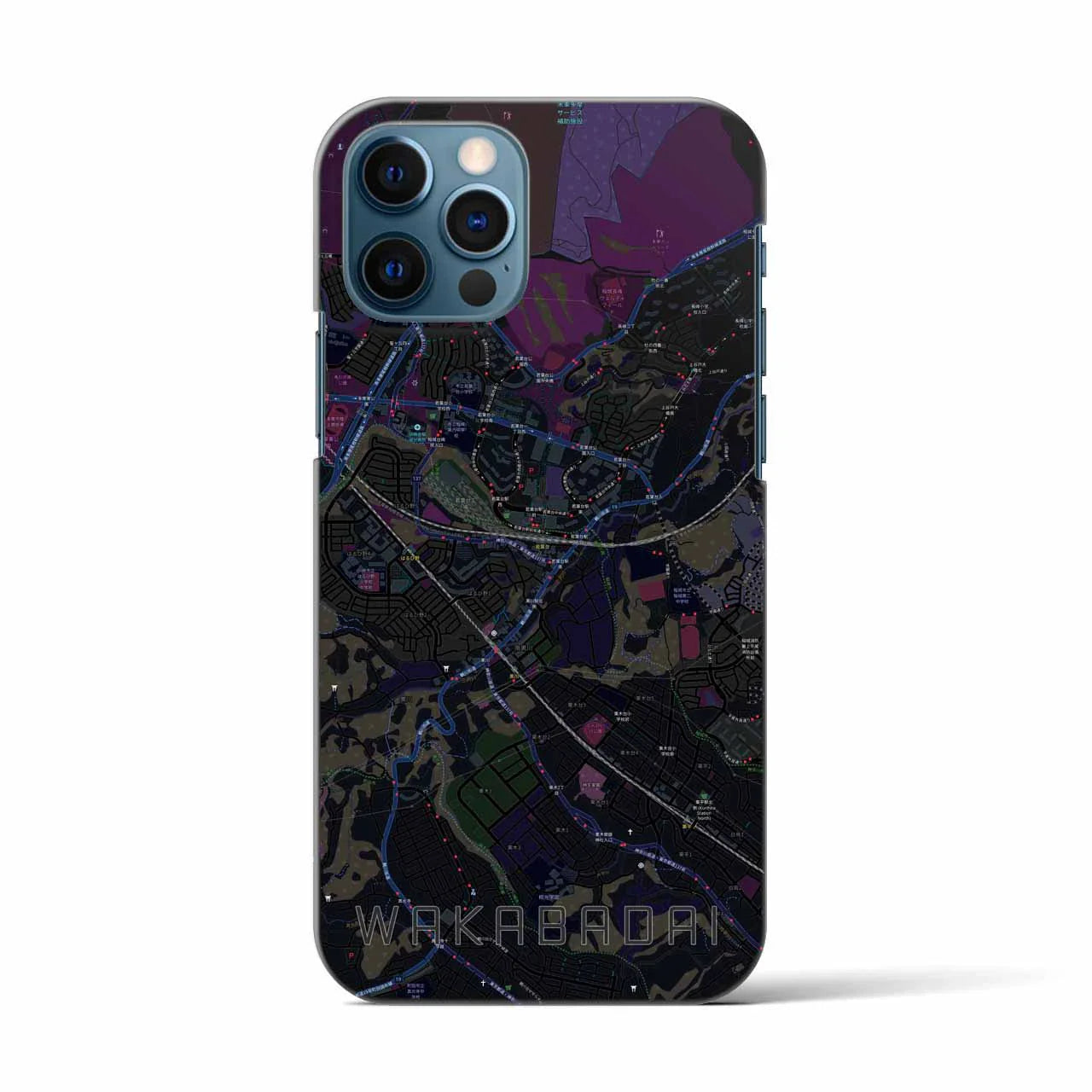 【若葉台(神奈川県)】地図柄iPhoneケース(バックカバータイプ)