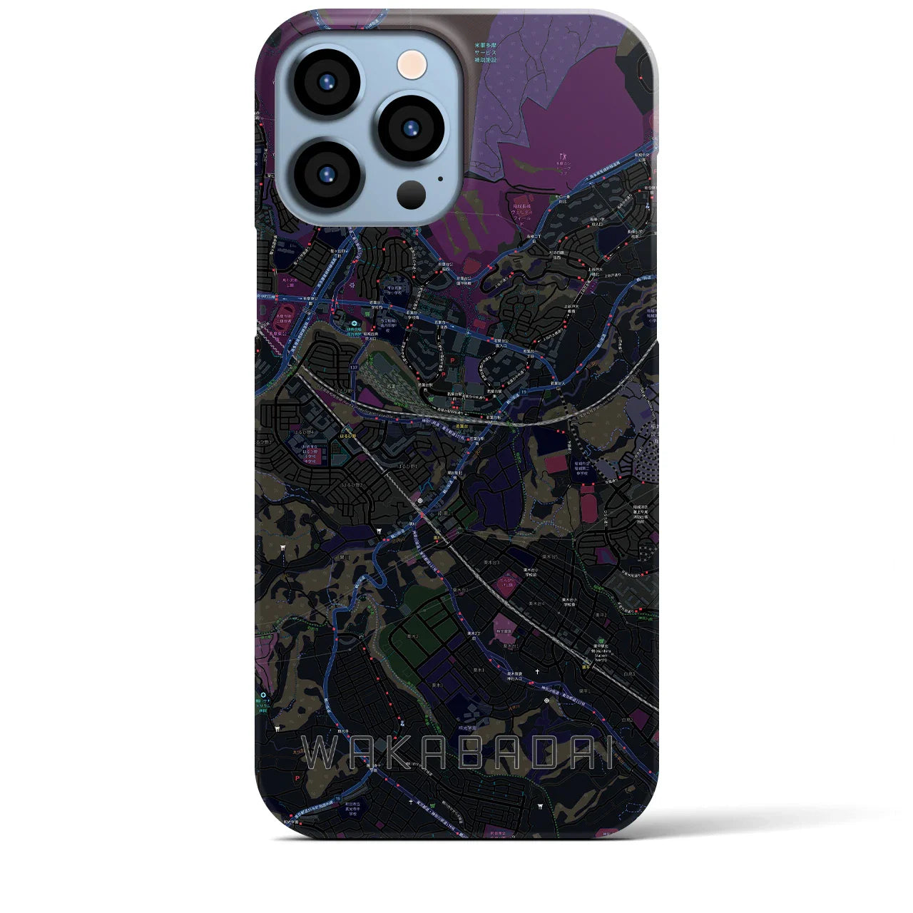 【若葉台(神奈川県)】地図柄iPhoneケース(バックカバータイプ)