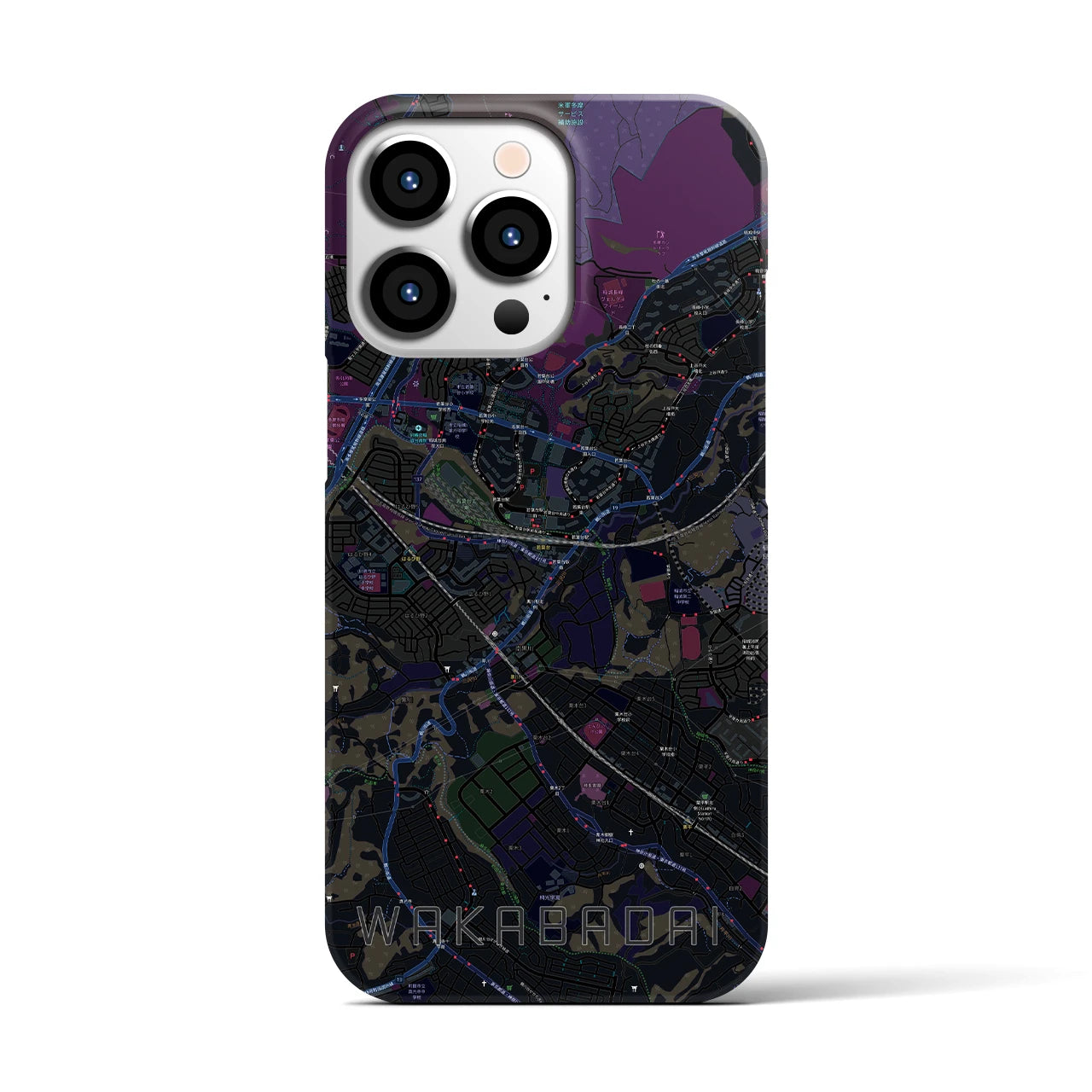 【若葉台(神奈川県)】地図柄iPhoneケース(バックカバータイプ)