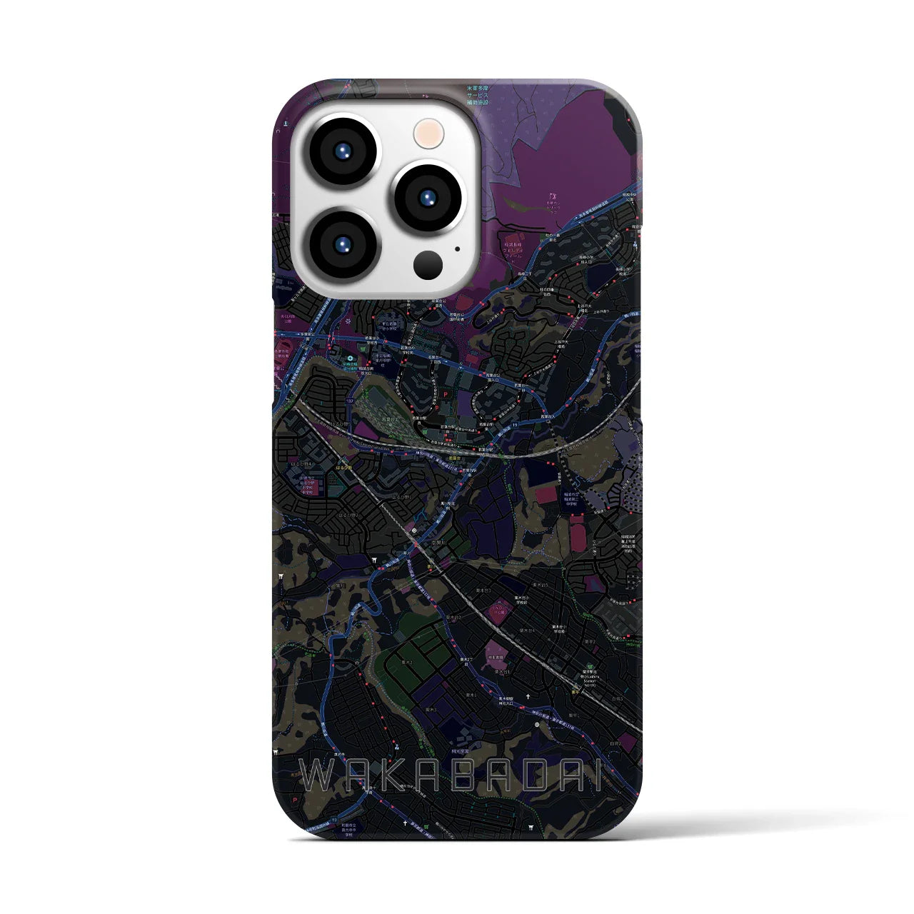 【若葉台(神奈川県)】地図柄iPhoneケース(バックカバータイプ)