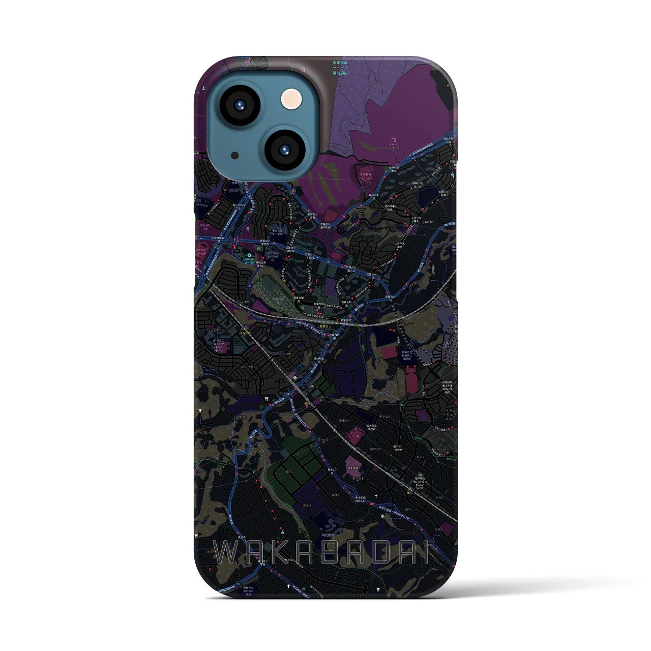 【若葉台(神奈川県)】地図柄iPhoneケース(バックカバータイプ)