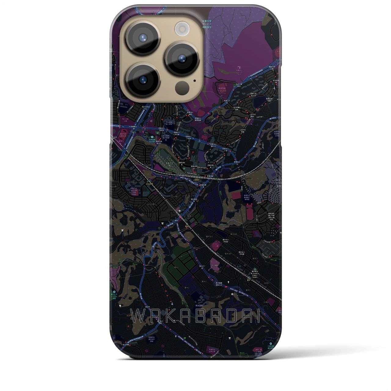 【若葉台(神奈川県)】地図柄iPhoneケース(バックカバータイプ)