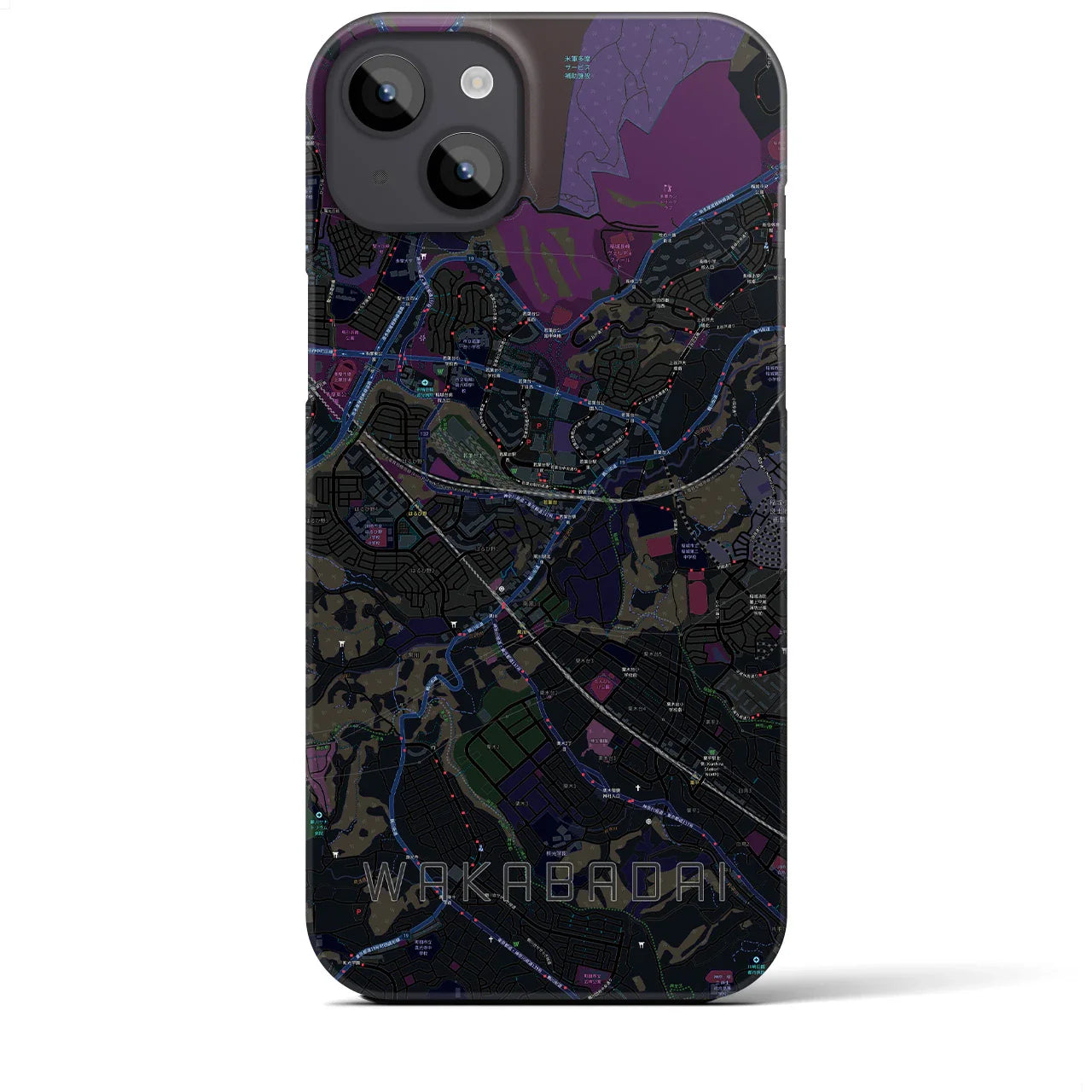 【若葉台(神奈川県)】地図柄iPhoneケース(バックカバータイプ)