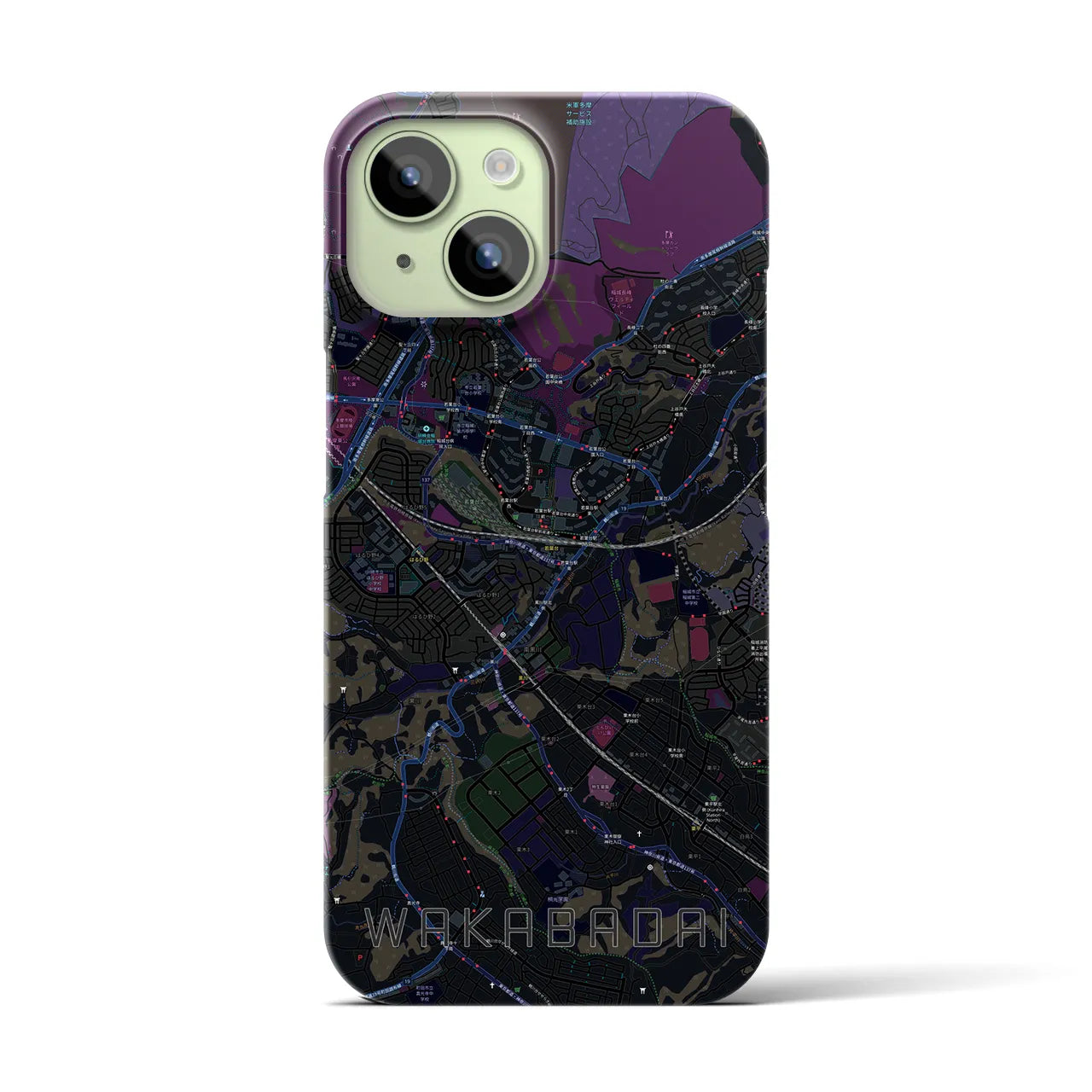 【若葉台(神奈川県)】地図柄iPhoneケース(バックカバータイプ)