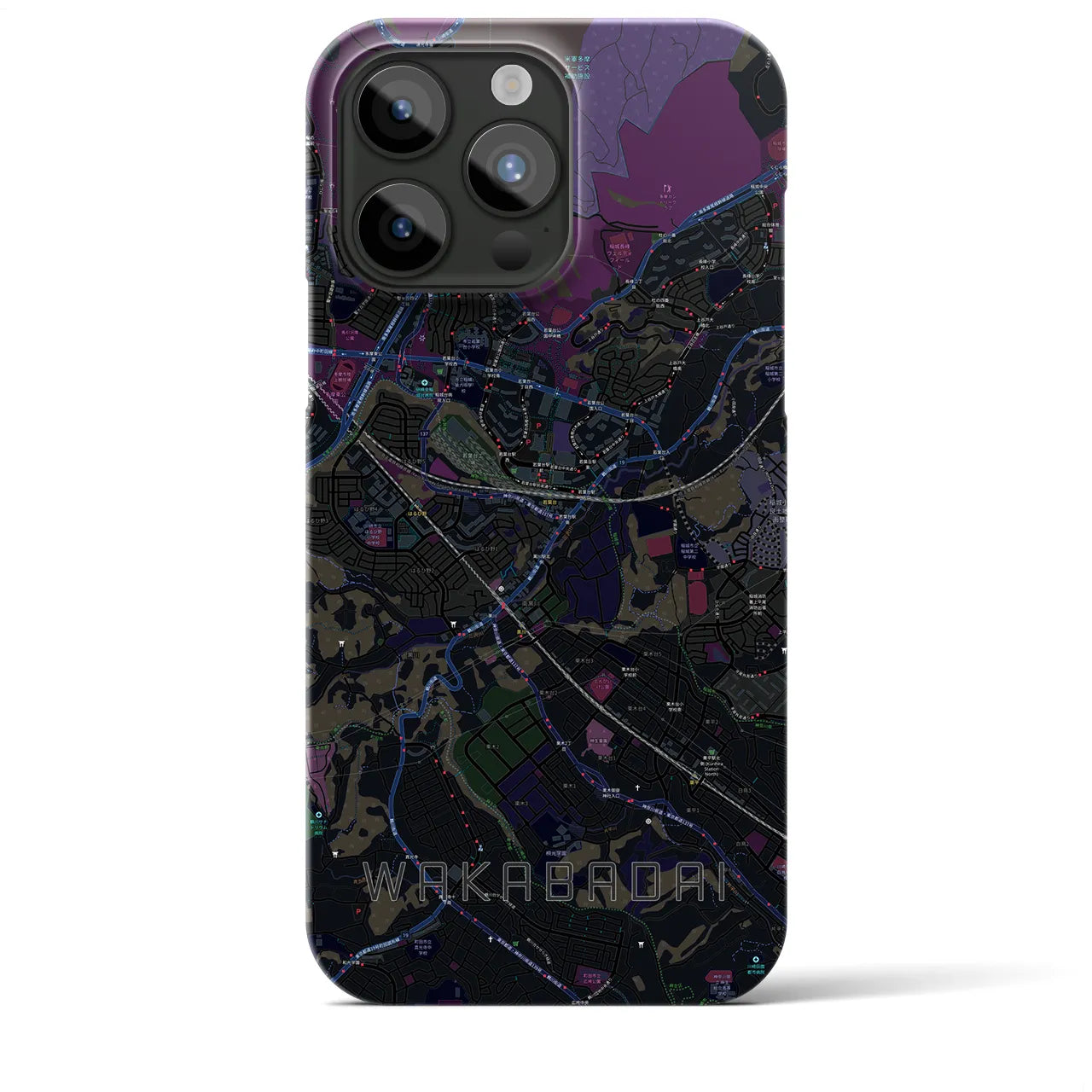 【若葉台(神奈川県)】地図柄iPhoneケース(バックカバータイプ)