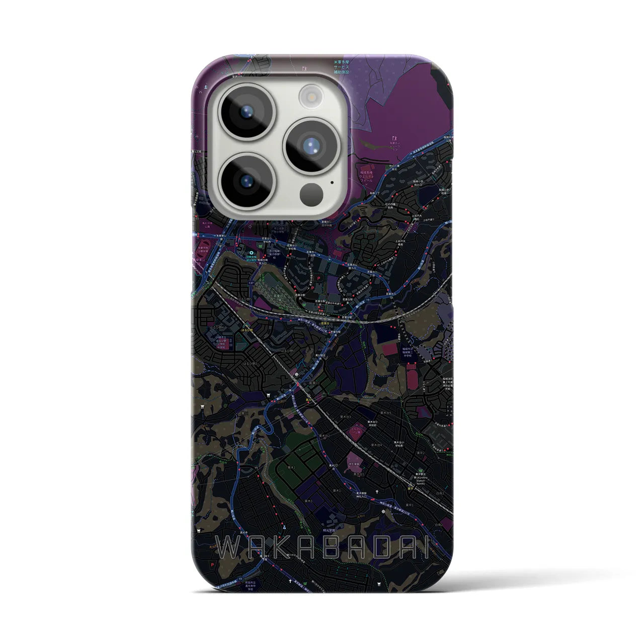【若葉台(神奈川県)】地図柄iPhoneケース(バックカバータイプ)