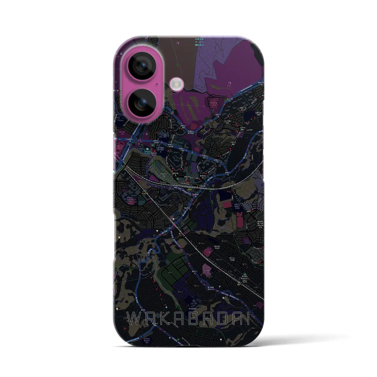 【若葉台(神奈川県)】地図柄iPhoneケース(バックカバータイプ)