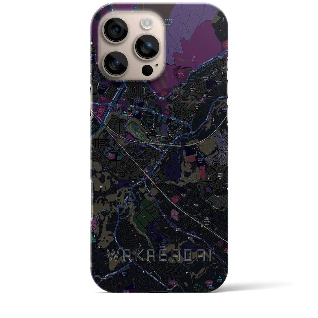 【若葉台(神奈川県)】地図柄iPhoneケース(バックカバータイプ)