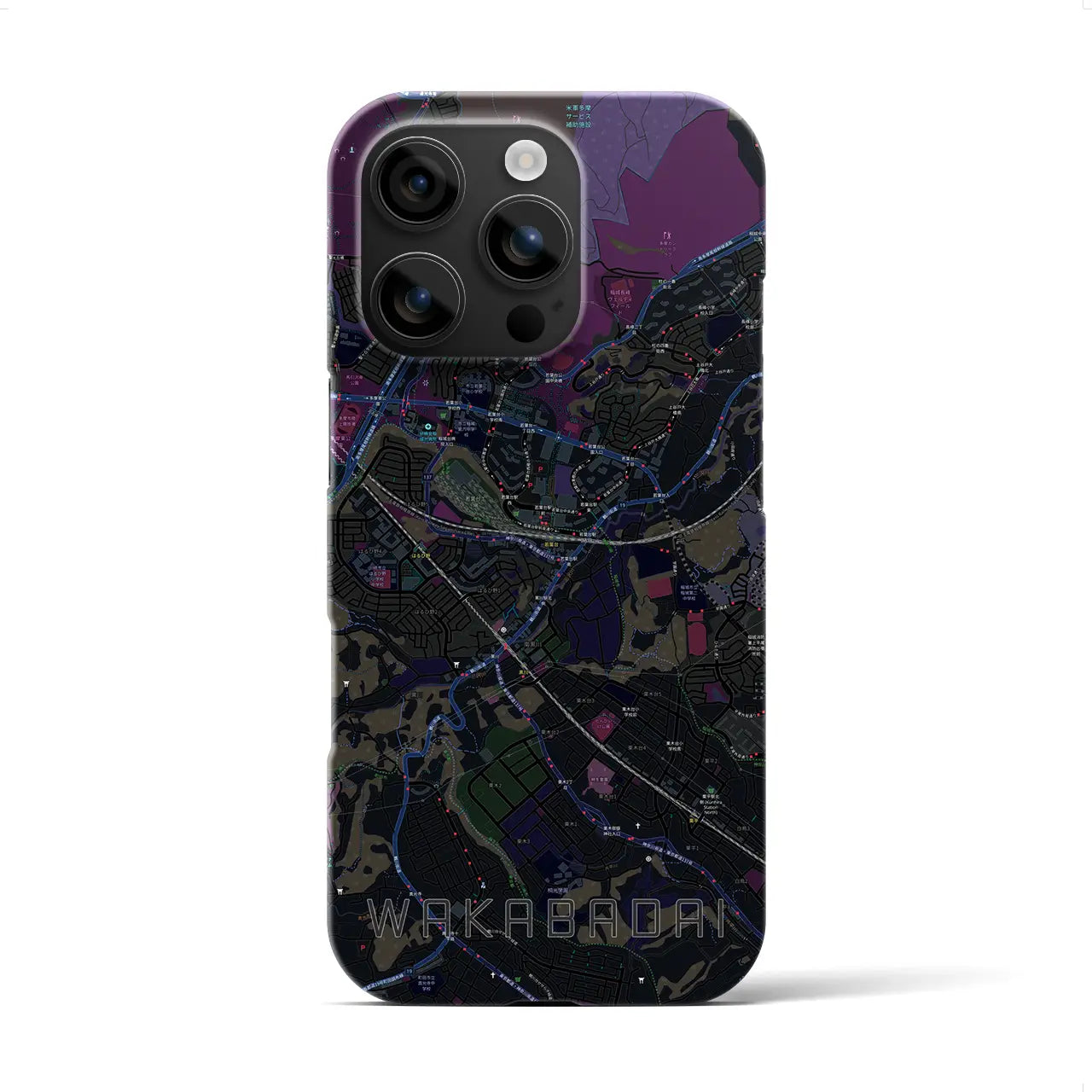 【若葉台(神奈川県)】地図柄iPhoneケース(バックカバータイプ)