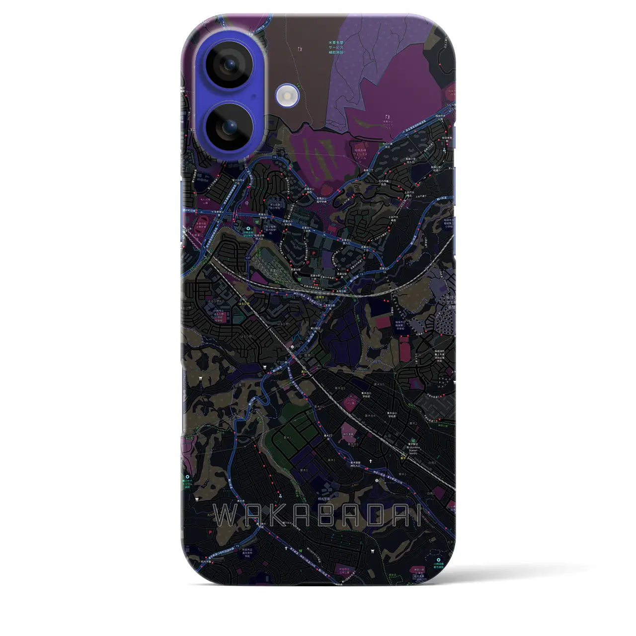 【若葉台(神奈川県)】地図柄iPhoneケース(バックカバータイプ)