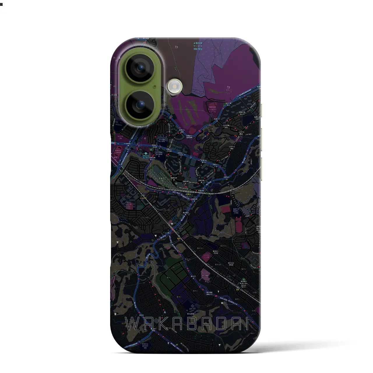 【若葉台(神奈川県)】地図柄iPhoneケース(バックカバータイプ)