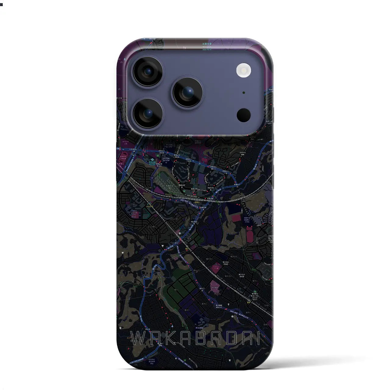 【若葉台(神奈川県)】地図柄iPhoneケース(バックカバータイプ)