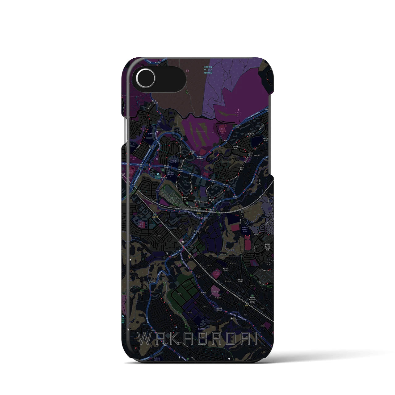 【若葉台(神奈川県)】地図柄iPhoneケース(バックカバータイプ)
