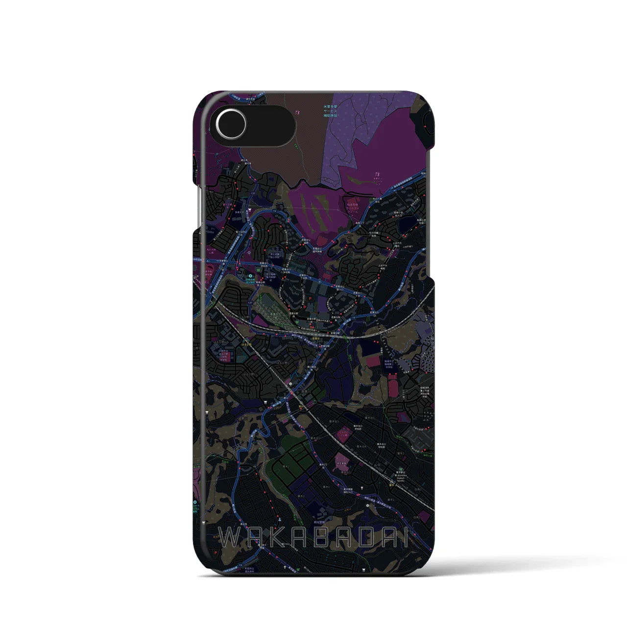 【若葉台(神奈川県)】地図柄iPhoneケース(バックカバータイプ)