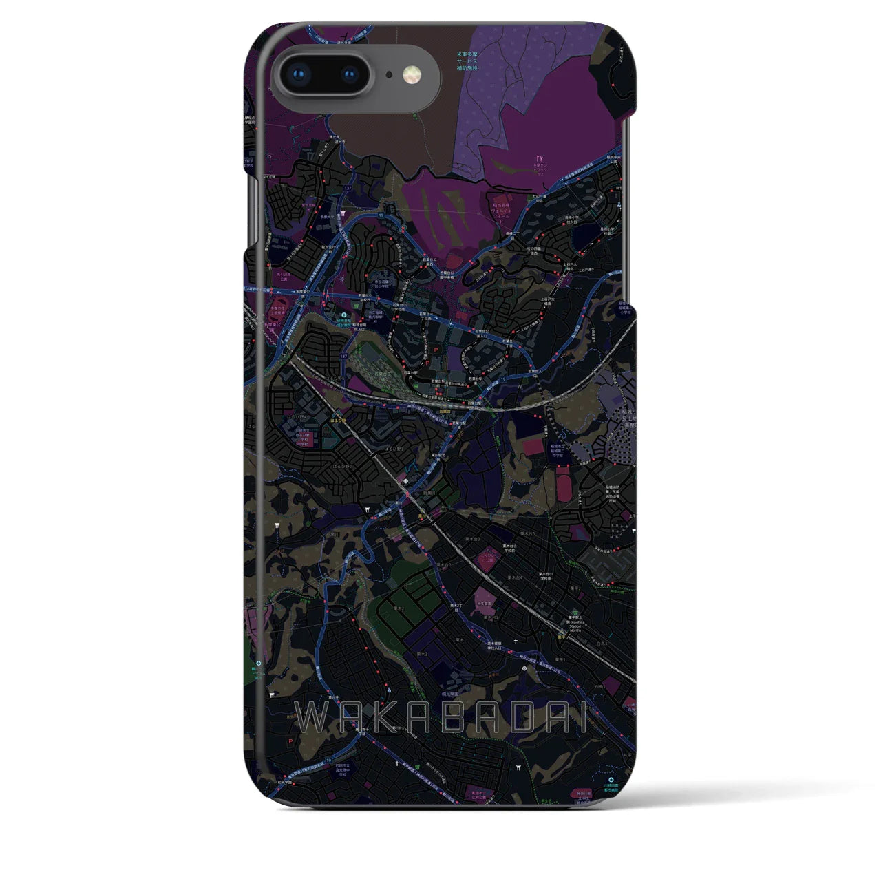 【若葉台(神奈川県)】地図柄iPhoneケース(バックカバータイプ)