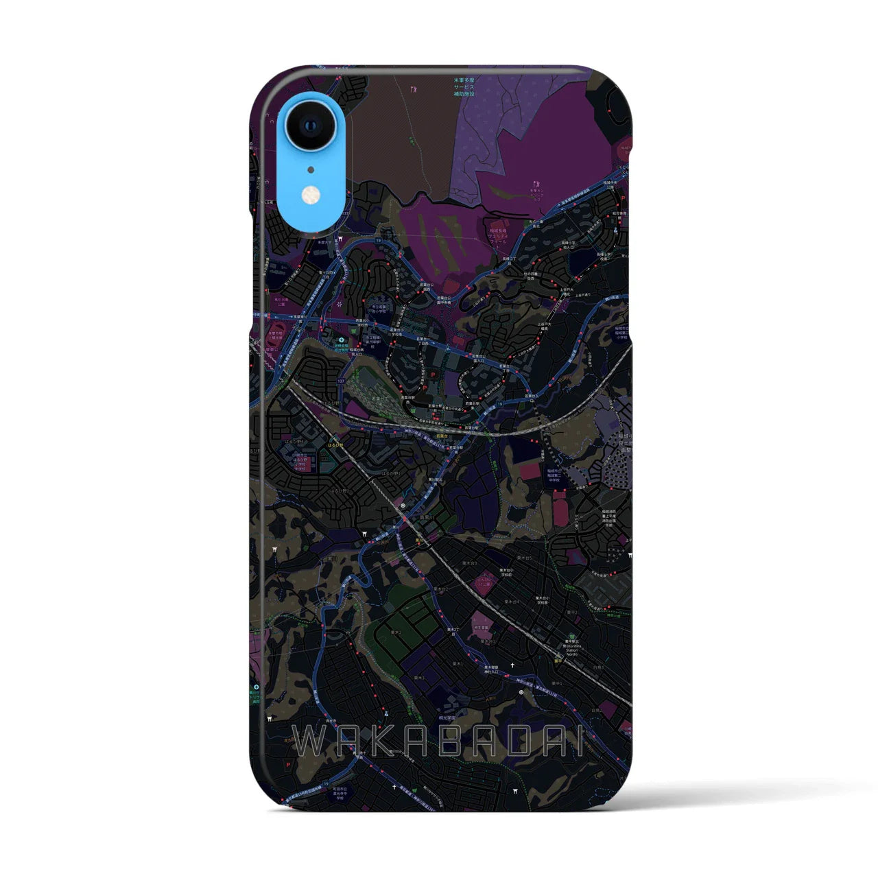 【若葉台(神奈川県)】地図柄iPhoneケース(バックカバータイプ)