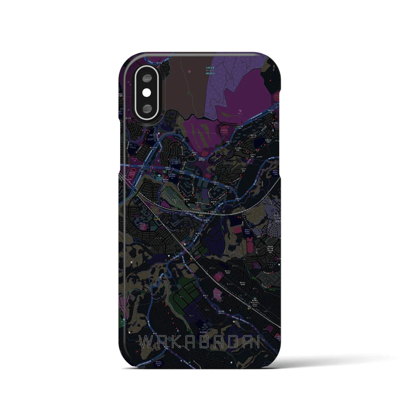 【若葉台(神奈川県)】地図柄iPhoneケース(バックカバータイプ)