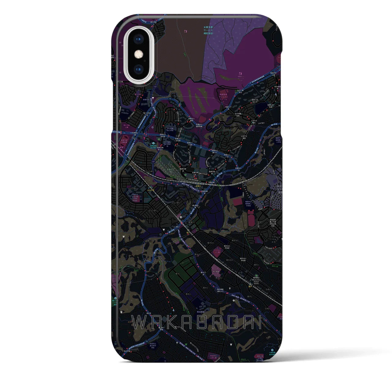 【若葉台(神奈川県)】地図柄iPhoneケース(バックカバータイプ)