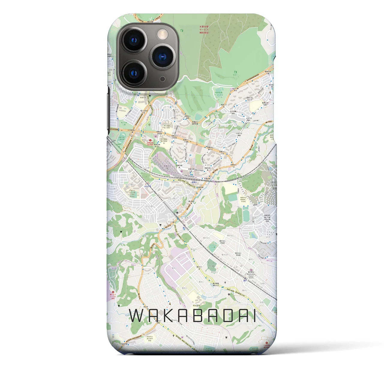 【若葉台(神奈川県)】地図柄iPhoneケース(バックカバータイプ)