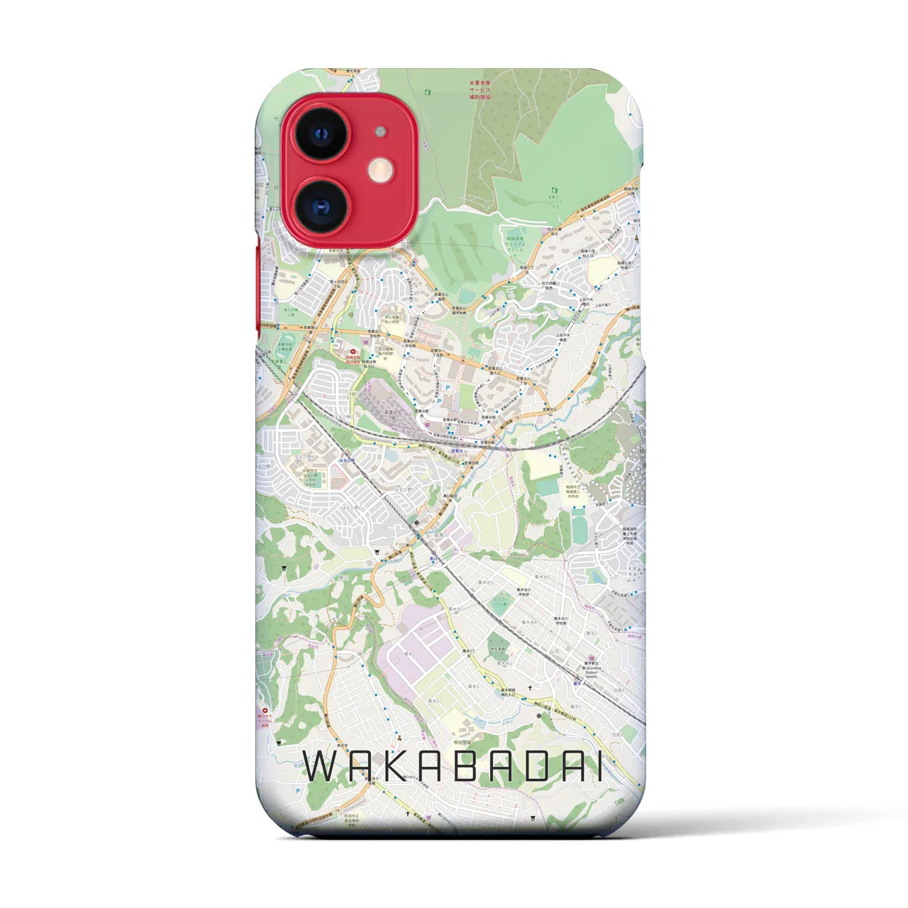【若葉台(神奈川県)】地図柄iPhoneケース(バックカバータイプ)